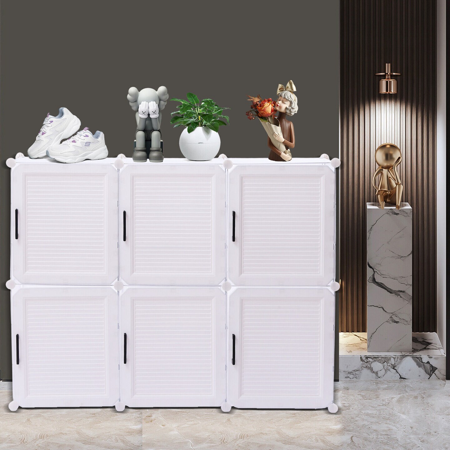 Kitcheniva 36 Pairs Dustproof White Shoe Rack Storage Organizer