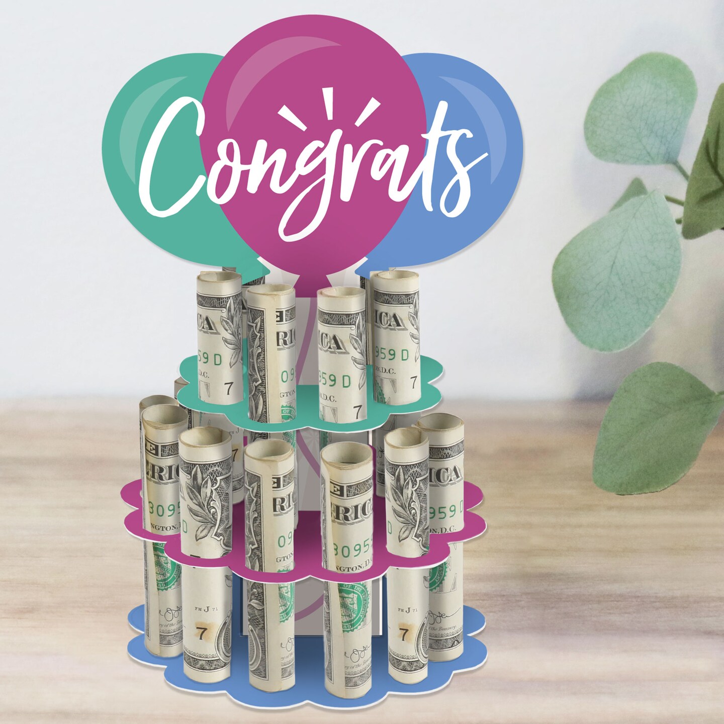 Big Dot of Happiness Congrats - DIY Congratulations Money Holder Gift - Cash Cake