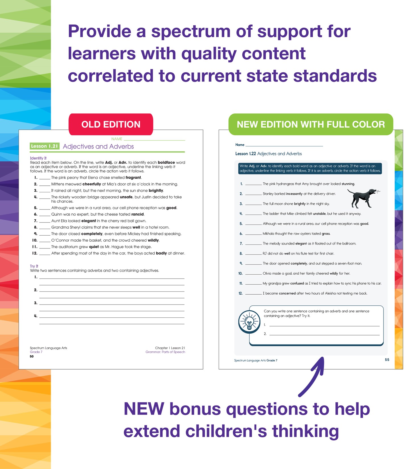 Spectrum Grade 7 Language Arts Workbook, ELA Middle School Books for Kids Ages 12-13 Covering Grammar, Vocabulary, Sentence Structure, Parts of Speech, and More, Classroom or Homeschool Curriculum
