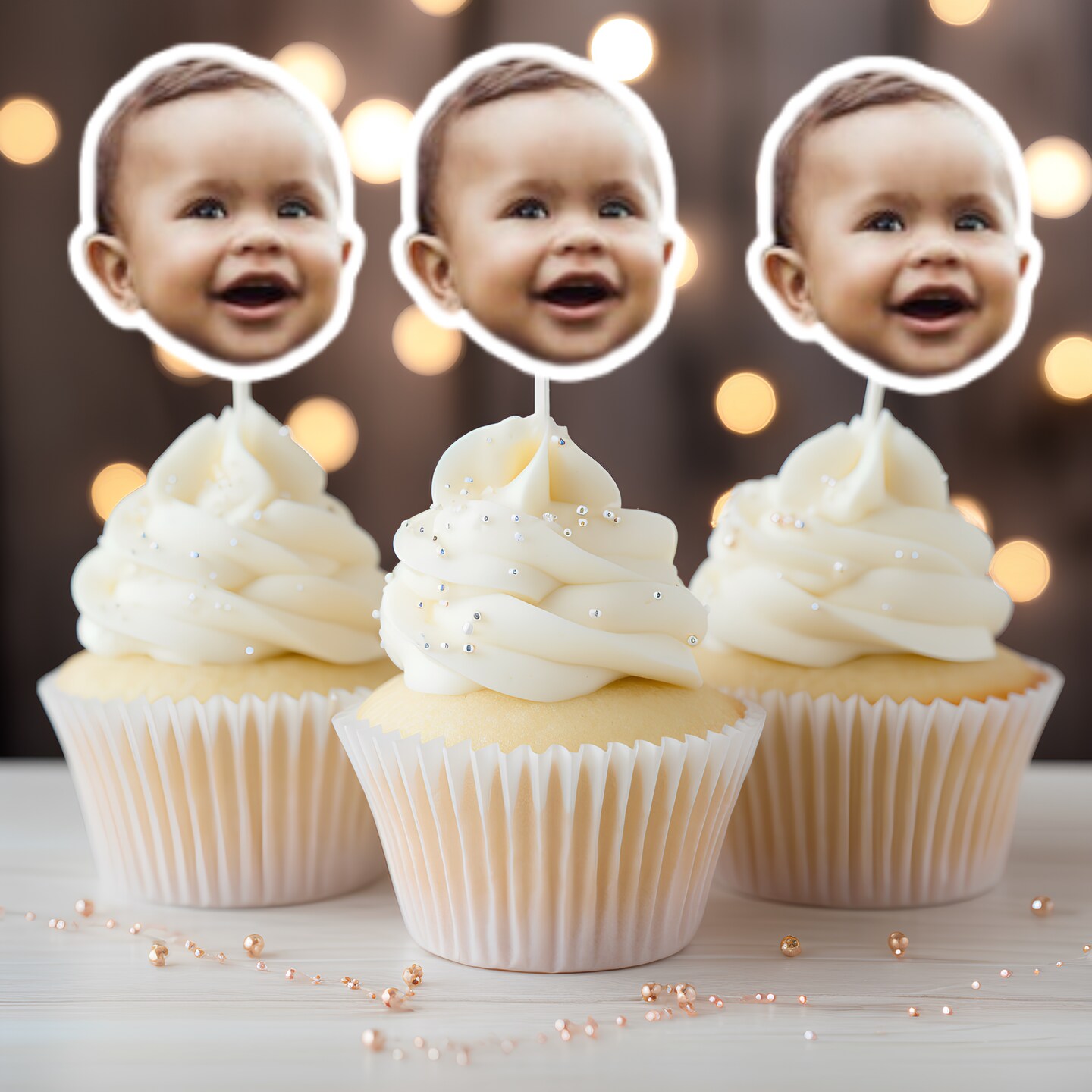 Custom Face Cupcake Toppers - Custom Birthday Party Cupcake Toppers ...