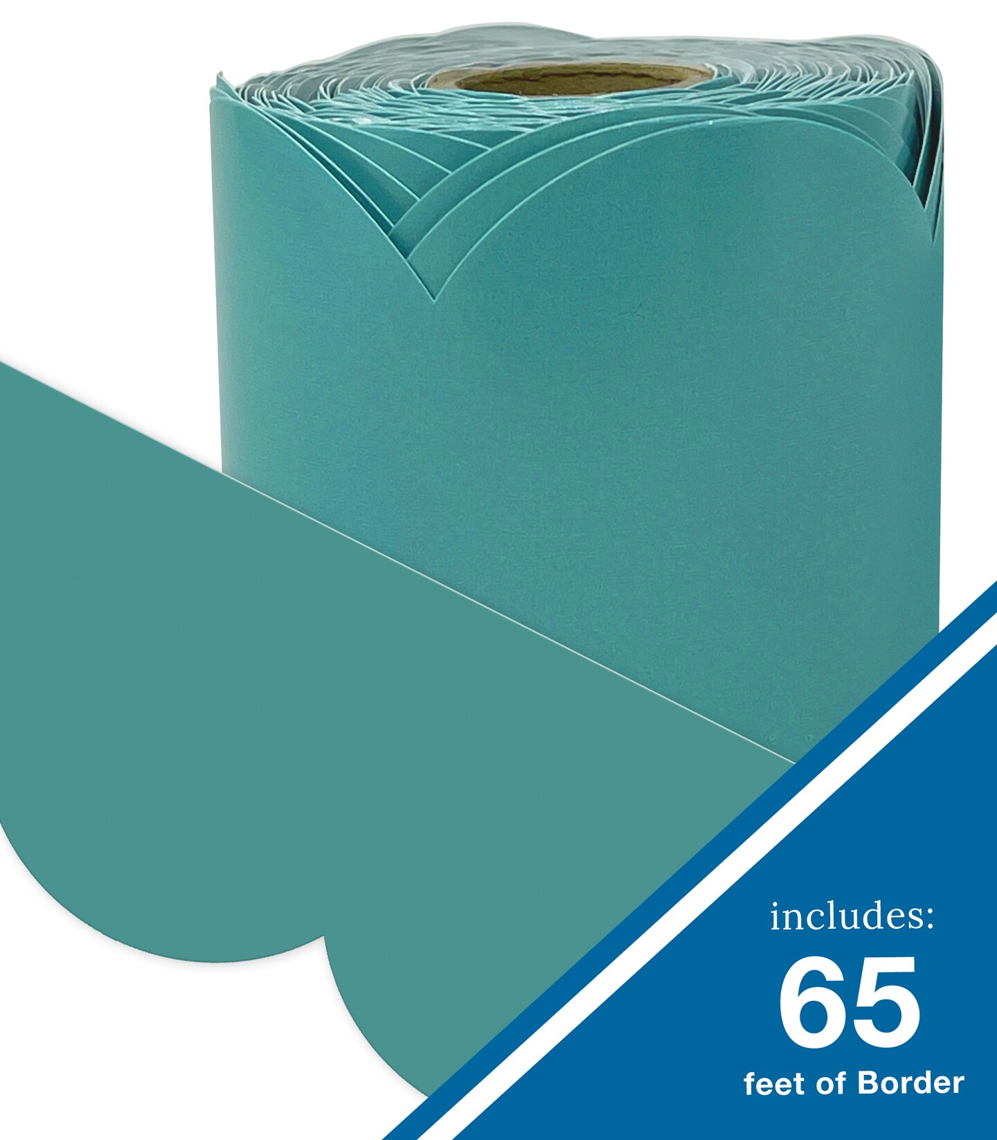 Carson Dellosa We Belong 65ft Teal Bulletin Board Borders, Roll of Sea Glass Scalloped Border Trim, Boho Classroom Bulletin Board, White Board, Cork Board, Poster Board, Office D&#xE9;cor, Classroom D&#xE9;cor