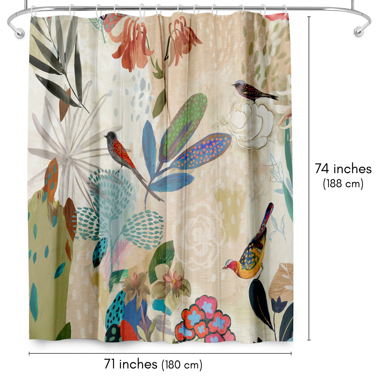 Americanflat 71&#x22; x 74&#x22; Shower Curtain, Where The Passion Flower Grows I by PI Creative Art