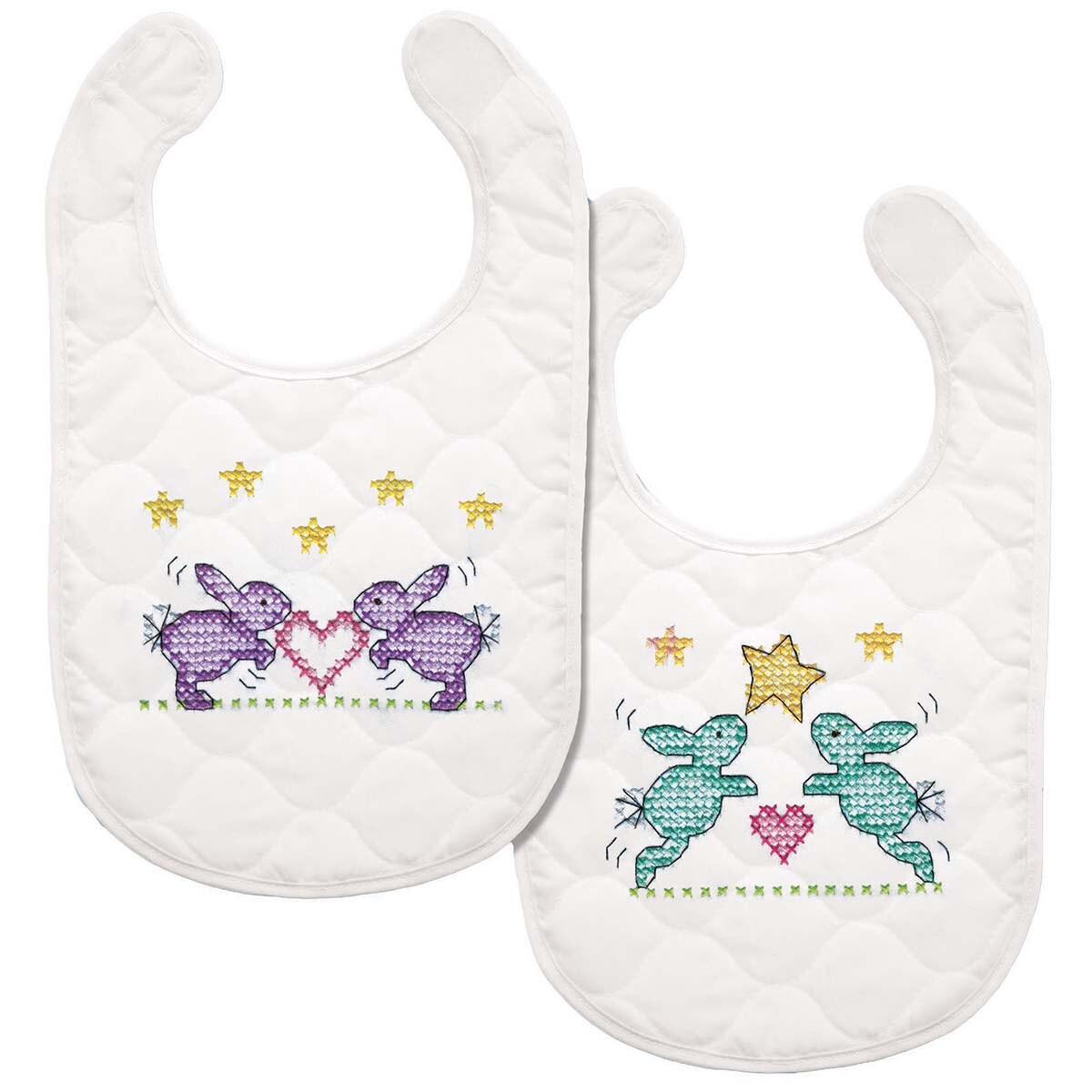 Design Works  Bunny Baby Bibs Stamped Cross-Stitch Kit