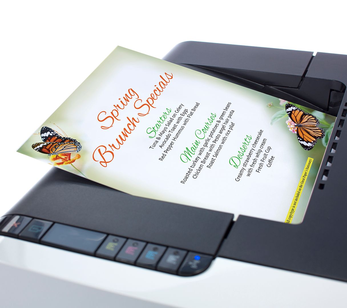 Great Papers! Monarch Butterflies Letterhead, for Invitations, Announcements and Personal Messages, Printer Friendly 8.5&#x22; x 11&#x22;, 50 Pack