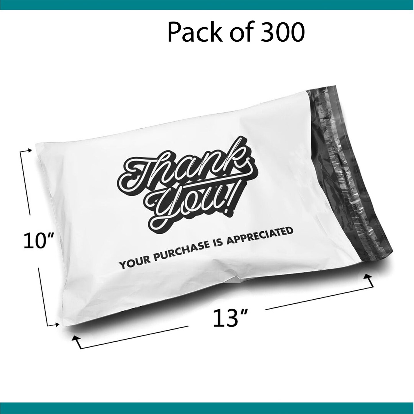 100-Pack White Thank You Plastic Shopping Bags – 20" X 20", 2 Mil Thick, Die-Cut Handles, Recyclable