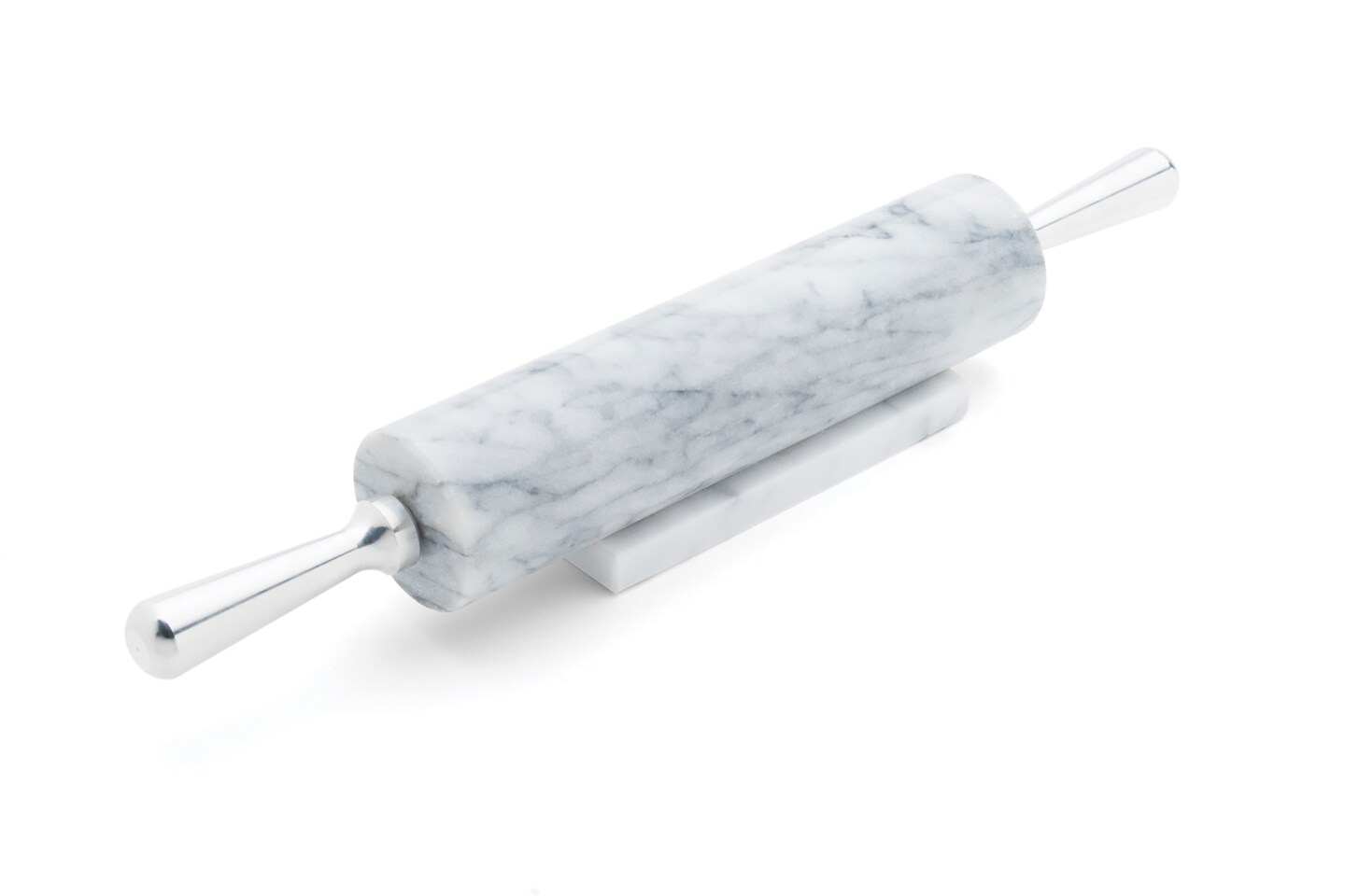 White Marble Rolling Pin With Aluminum Handle