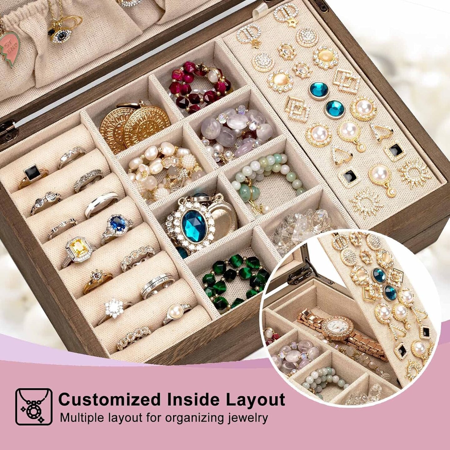 Wooden Jewelry Organizer Box