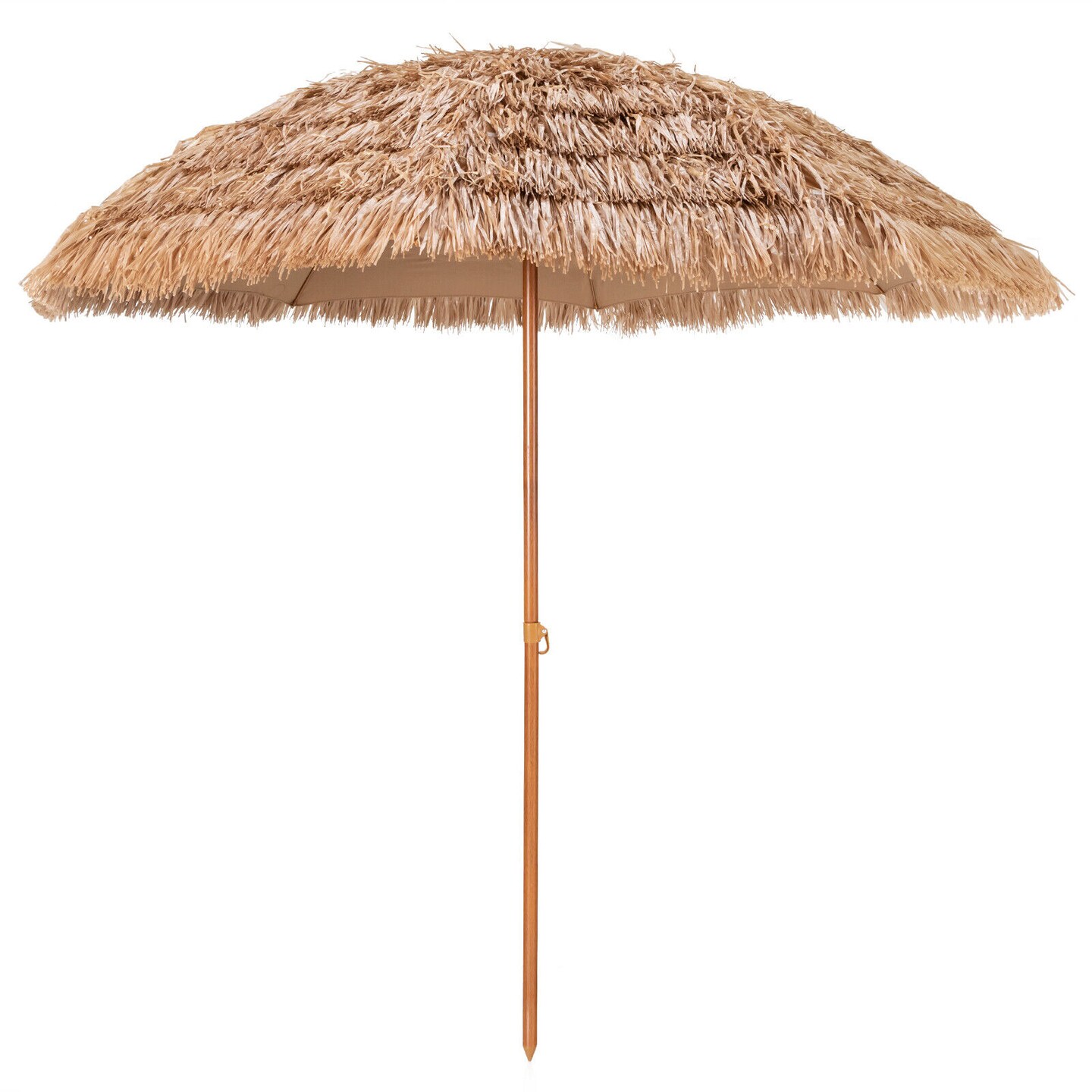 8 Feet Thatched Patio Umbrella with Steel Pole for Sun Shade Outdoor Pool Beach Garden Lawn