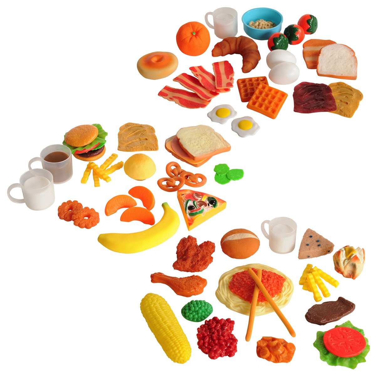 Kaplan Early Learning Company Life-Size Pretend Play Breakfast, Lunch and Dinner Meal Sets