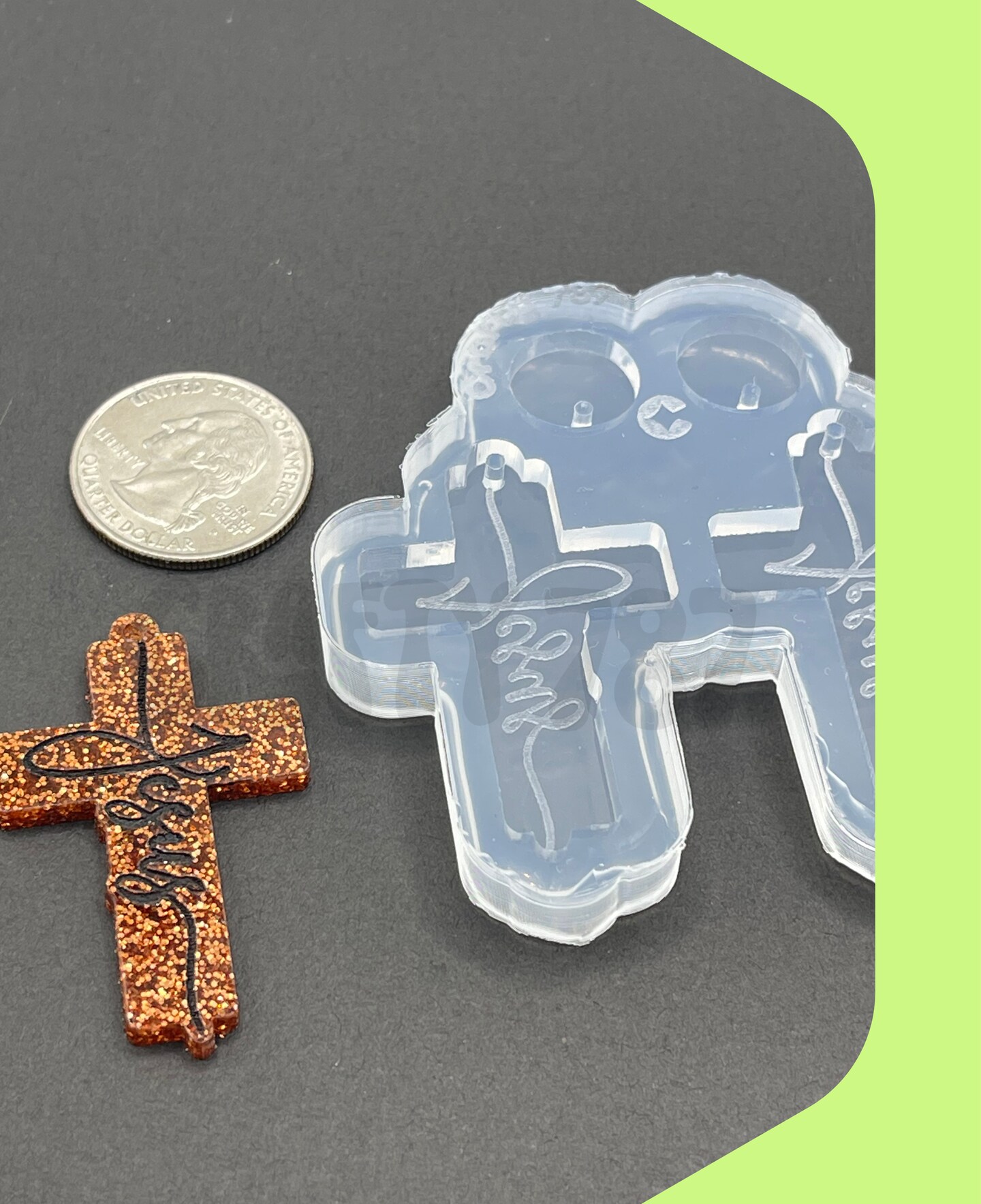 Cross Dangle Earring Silicone Mold, Keychain Mold (C14)