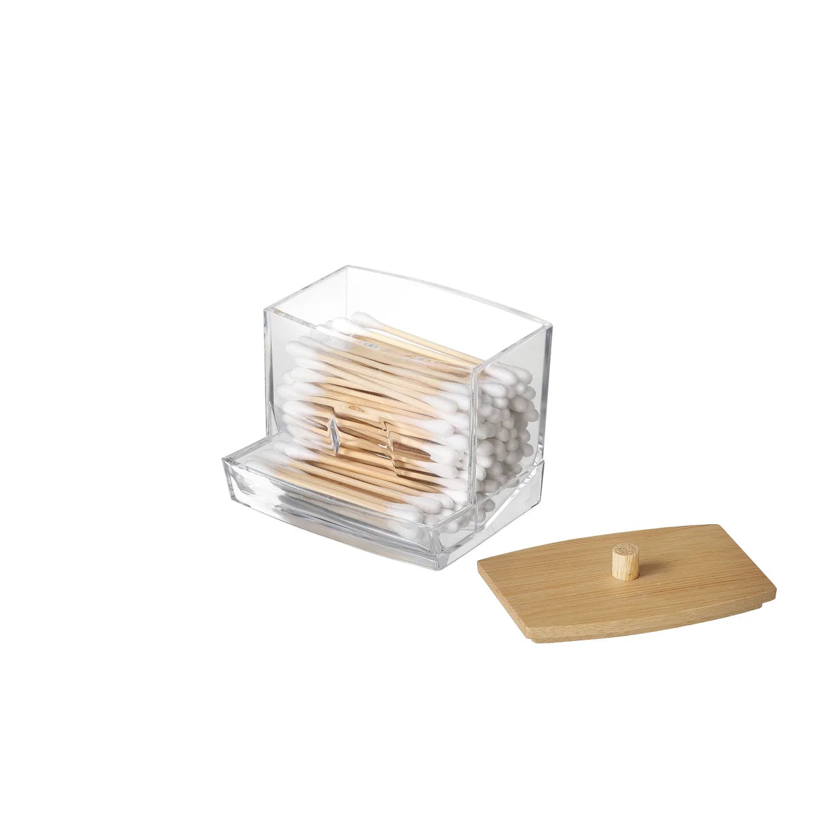 3 Pack- 10oz Bamboo Qtip Organizer for Cotton Ball, Swabs &#x26; Floss!