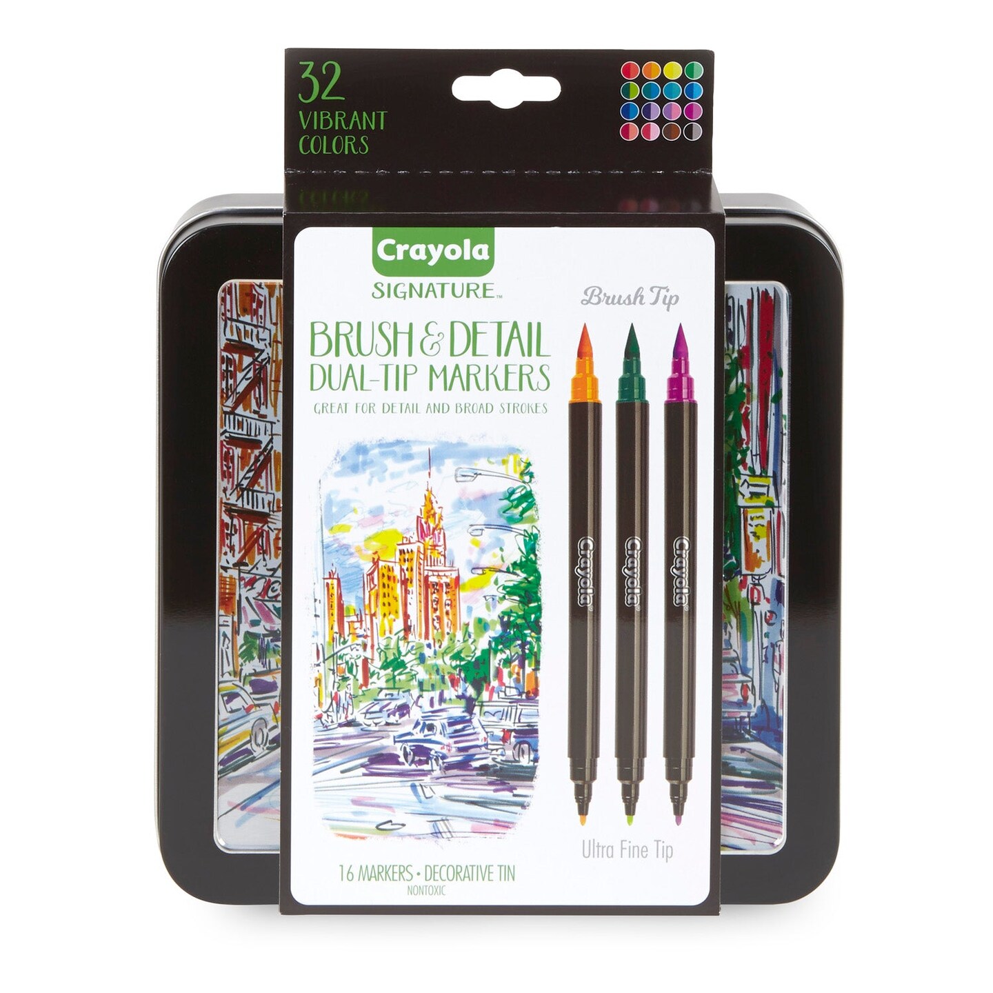 Signature Brush &#x26; Detail Dual-Tip Markers, Pack of 16