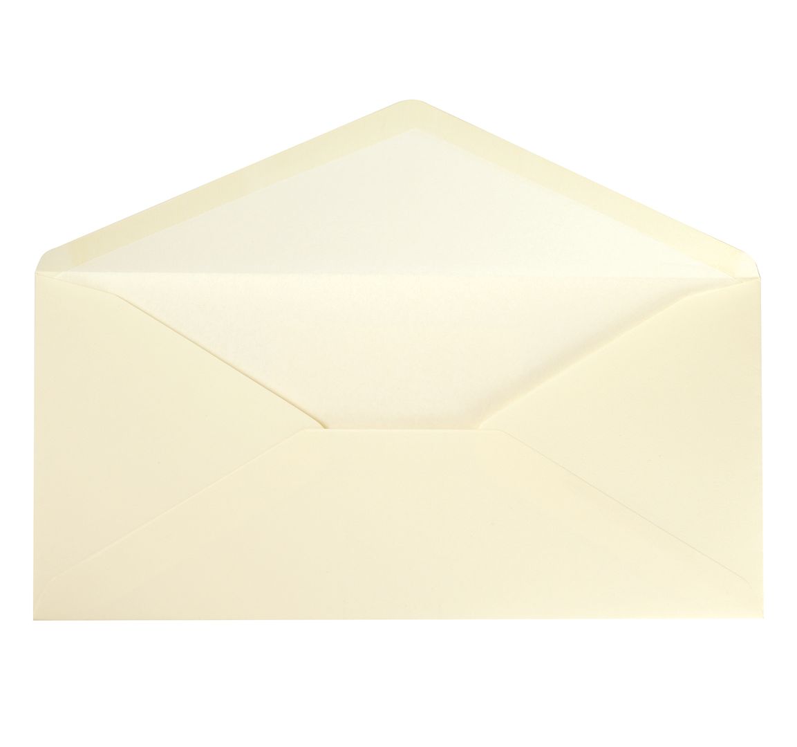 Great Papers! Tissue-Lined Specialty Envelope, Light Cream, DL - 8.62&#x22; X 4.37&#x22;, Gummed Adhesive, 25 count