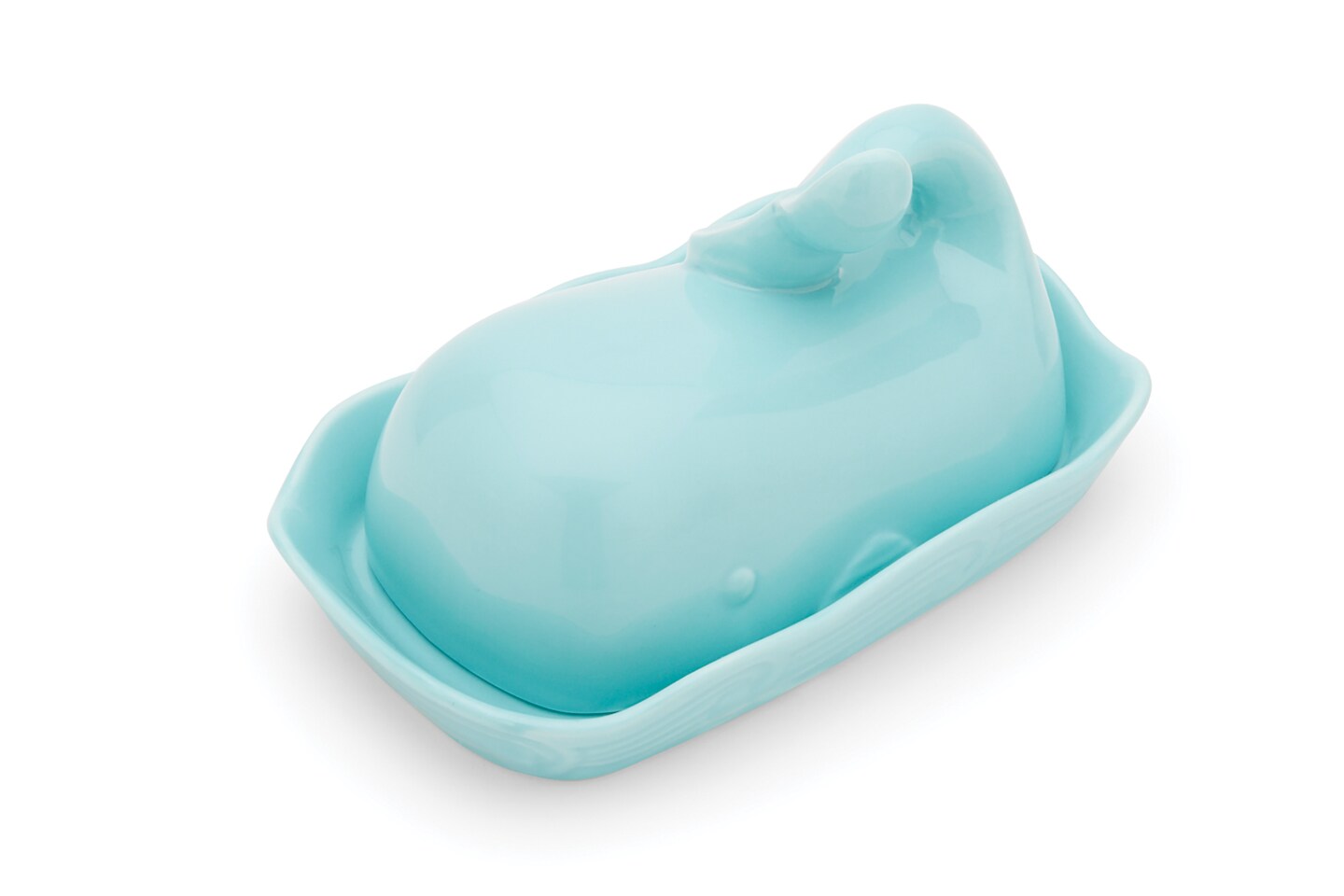 Blue Ceramic Whale Butter Dish