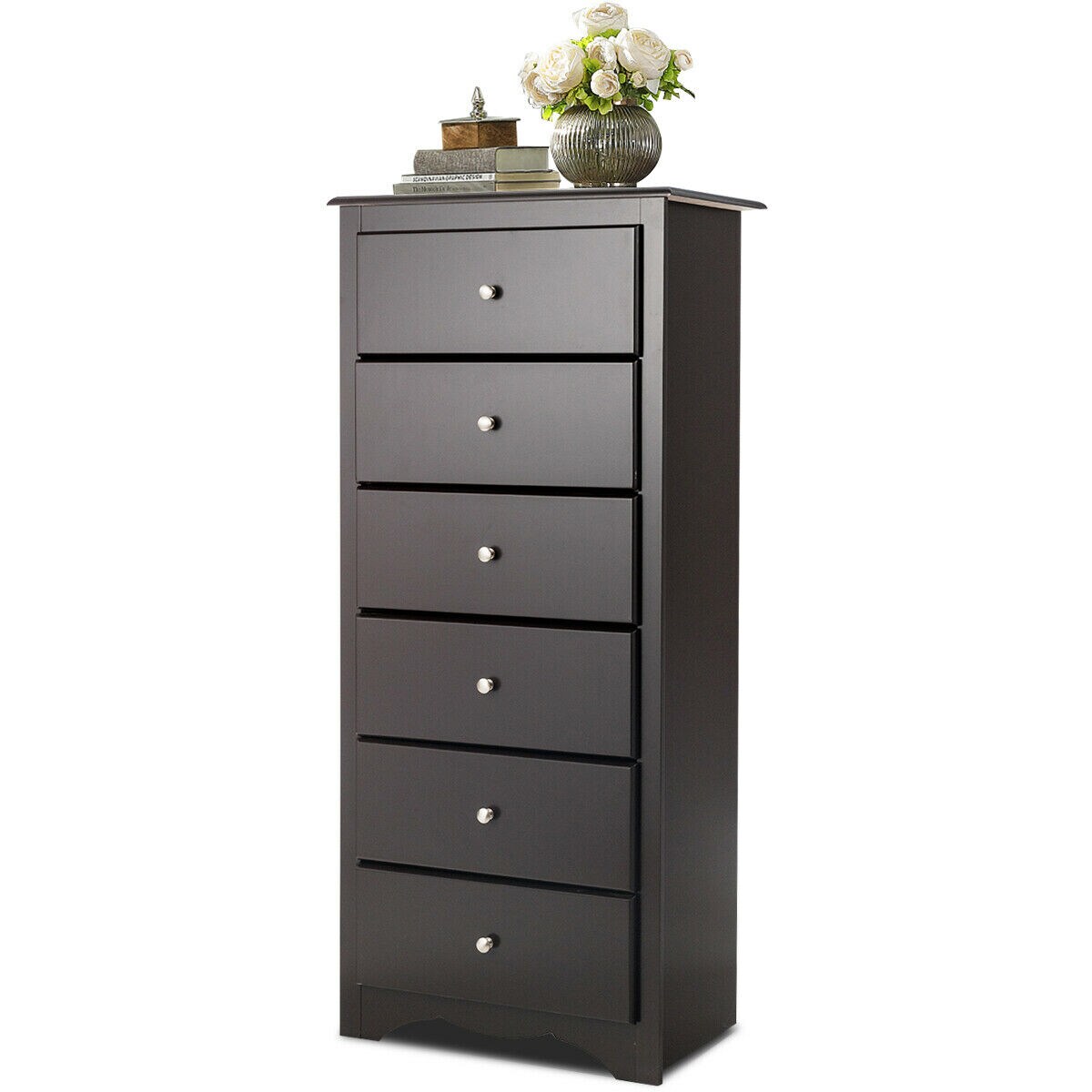 6 Drawers Chest Dresser Clothes Storage Bedroom Furniture Cabinet