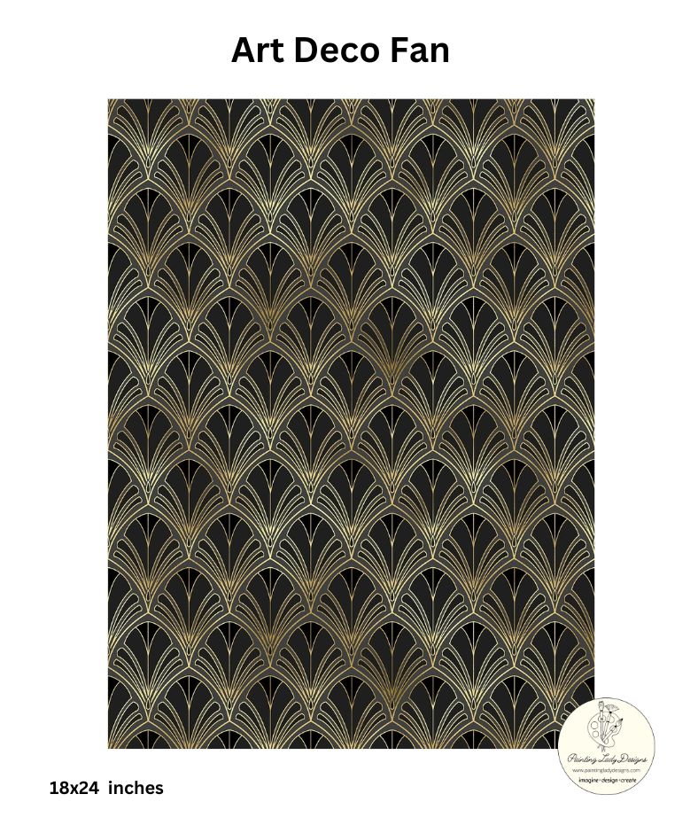 ART DECO - Decoupage and Mixed Media Art Paper in Elegant Black and Gold