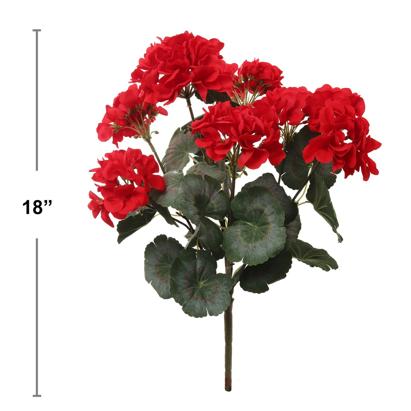 2-Pack: Red Geranium Bush - 7 Silk Blooms, Lifelike Design, Indoor/Outdoor Use, Home & Garden Decor - Spring & Summer Floral Accent, Floral Home by Artificial Flowers