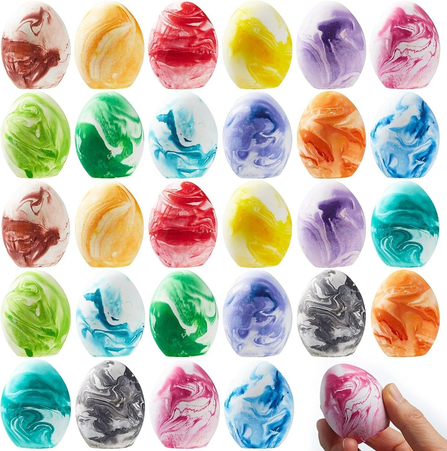 28 Pcs Easter Sidewalk Chalk Eggs Set Easter Eggs Chalks Easter Gifts for Kids