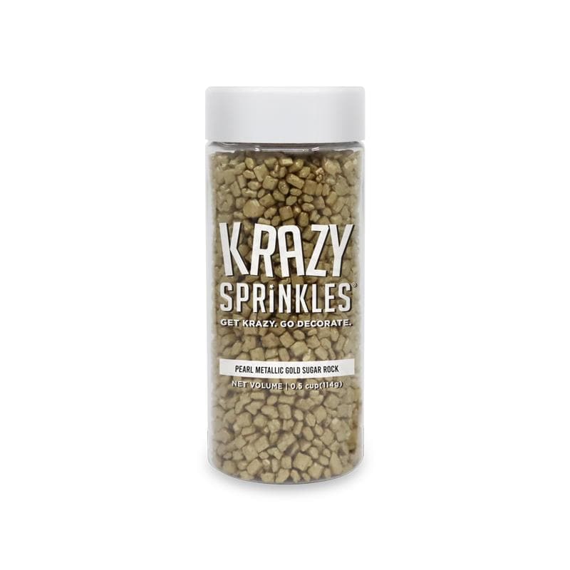 Metallic Gold Pearl Sugar Rocks Sprinkles