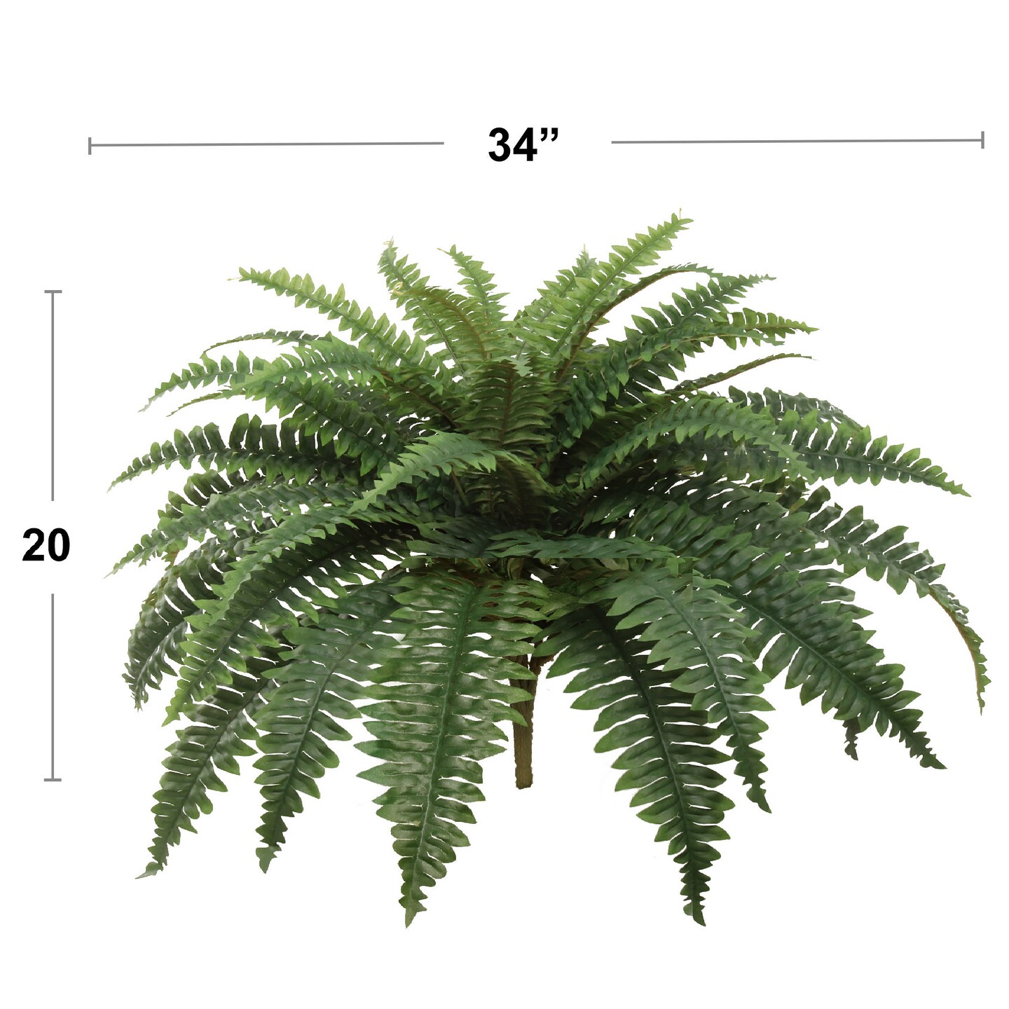 4-Pack Boston Fern Plants, 34" Wide with 49 Silk Fronds – Lifelike Indoor & Outdoor Décor