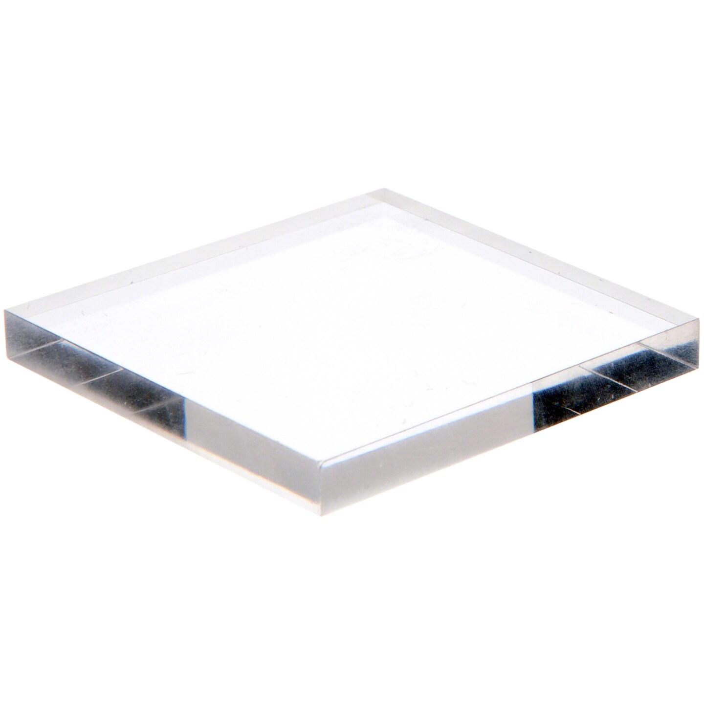 Plymor Clear Acrylic Square Polished Edge Display Base, 2&#x22; W x 2&#x22; D x 0.25&#x22; H