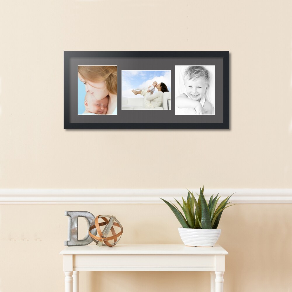 ArtToFrames Collage Photo Picture Frame with 3 - 8x10 inch Openings, Framed in Black with Over 62 Mat Color Options and Plexi Glass (CSM-3926-117)