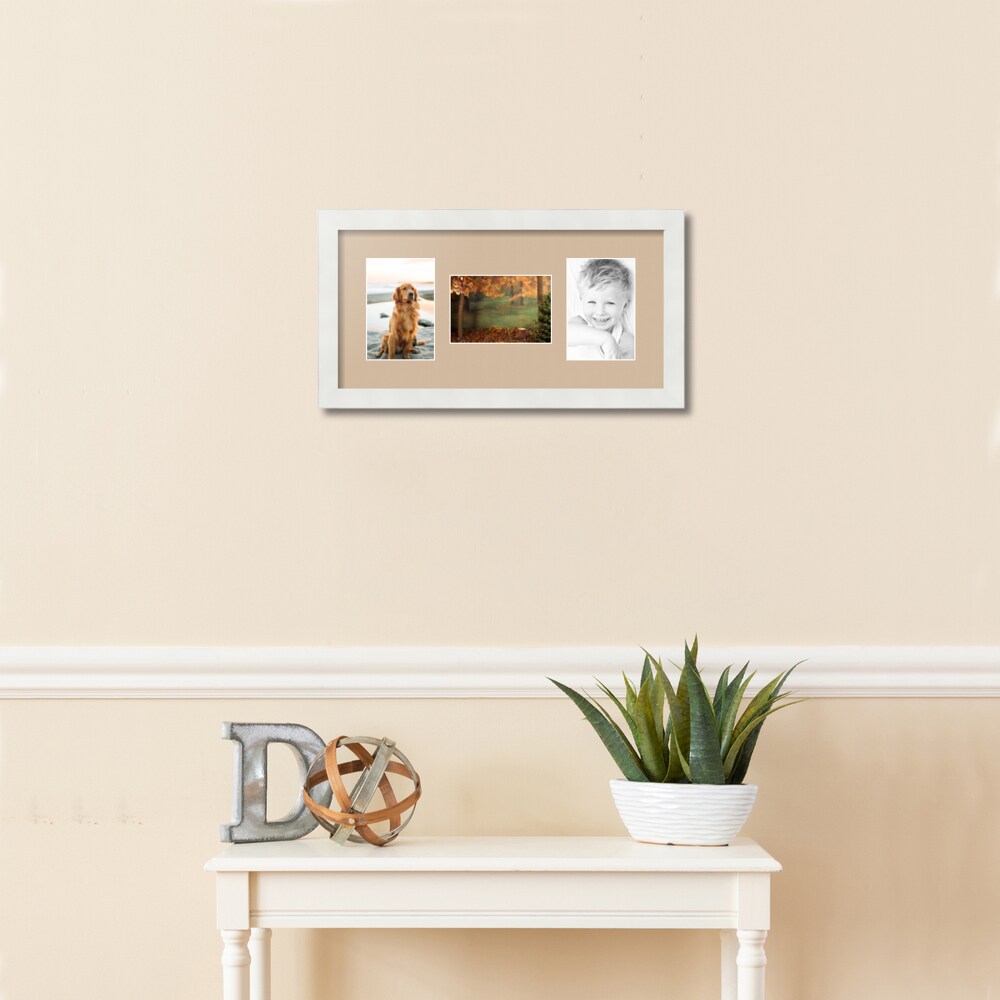 ArtToFrames Collage Photo Picture Frame with 3 - 4x6 inch Openings, Framed in White with Over 62 Mat Color Options and Regular Glass (CSM-3966-113)