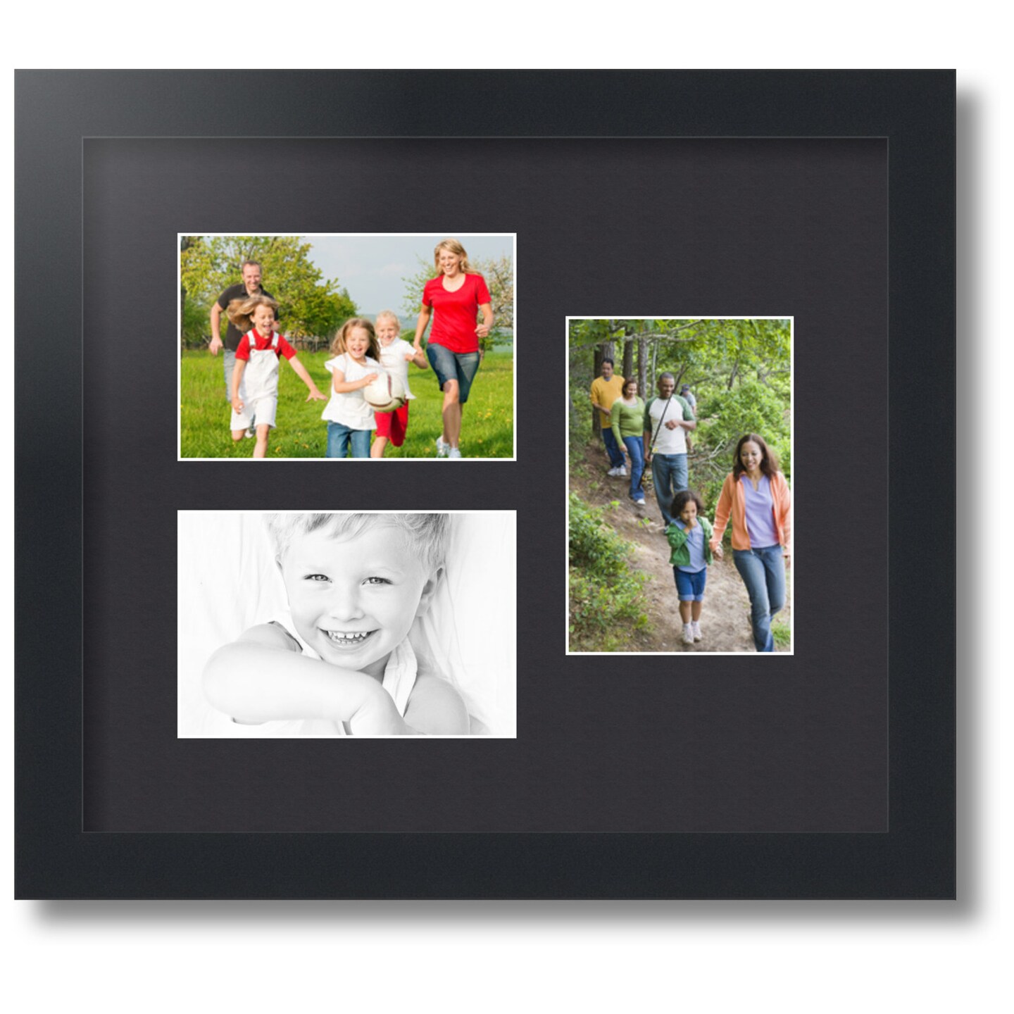 ArtToFrames Collage Photo Picture Frame with 3 - 4x6 inch Openings, Framed in Black with Over 62 Mat Color Options and Regular Glass (CSM-3926-389)