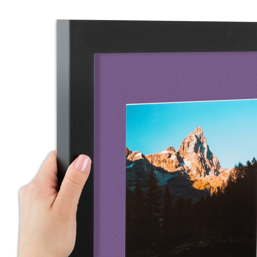 ArtToFrames Collage Photo Picture Frame with 5 - 5x7 inch Openings, Framed in Black with Over 62 Mat Color Options and Plexi Glass (CSM-3926-152)