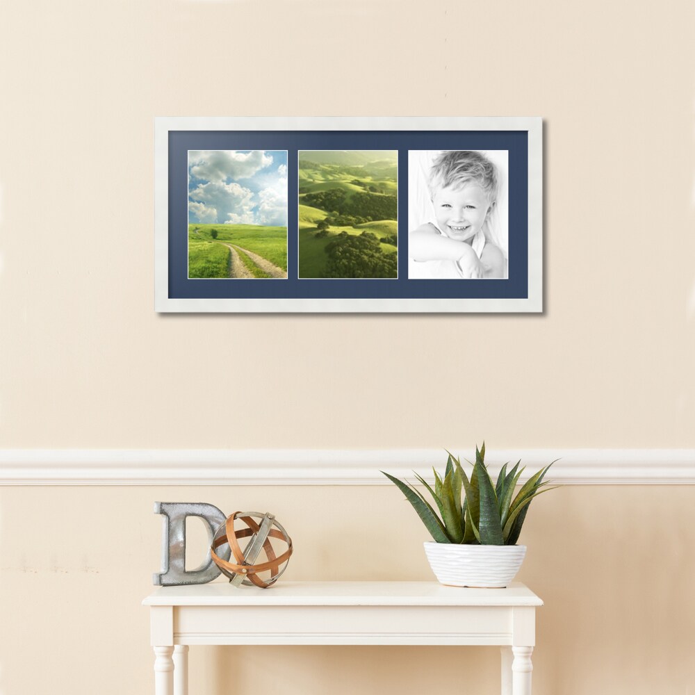 ArtToFrames Collage Photo Picture Frame with 3 - 8.5x11 inch Openings, Framed in White with Over 62 Mat Color Options and Plexi Glass (CSM-3966-28)