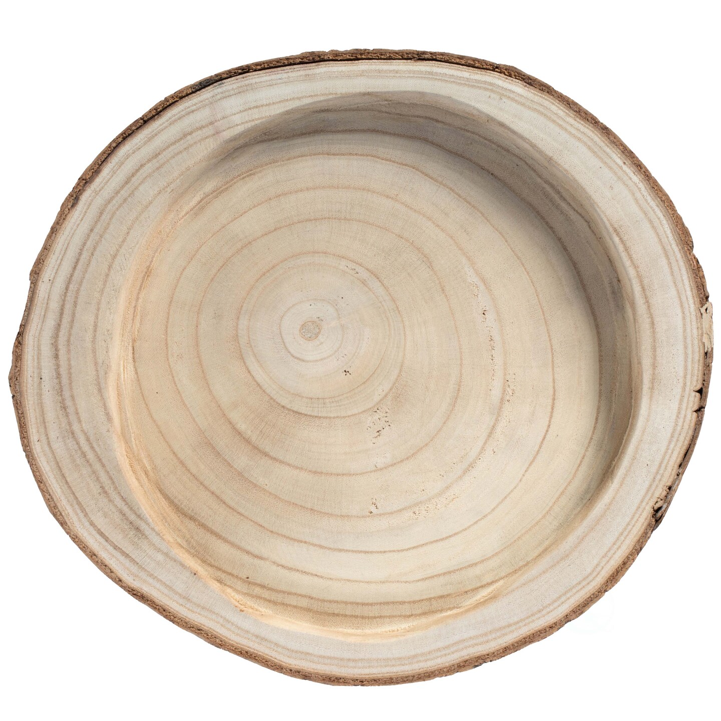 Wood Tree Bark Indented Display Tray Serving Plate Platter Charger