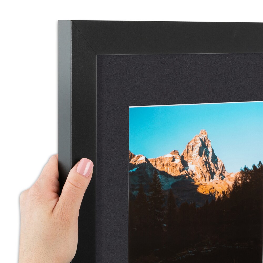 ArtToFrames Collage Photo Picture Frame with 4 - 5x7 inch Openings, Framed in Black with Over 62 Mat Color Options and Regular Glass (CSM-3926-2153)