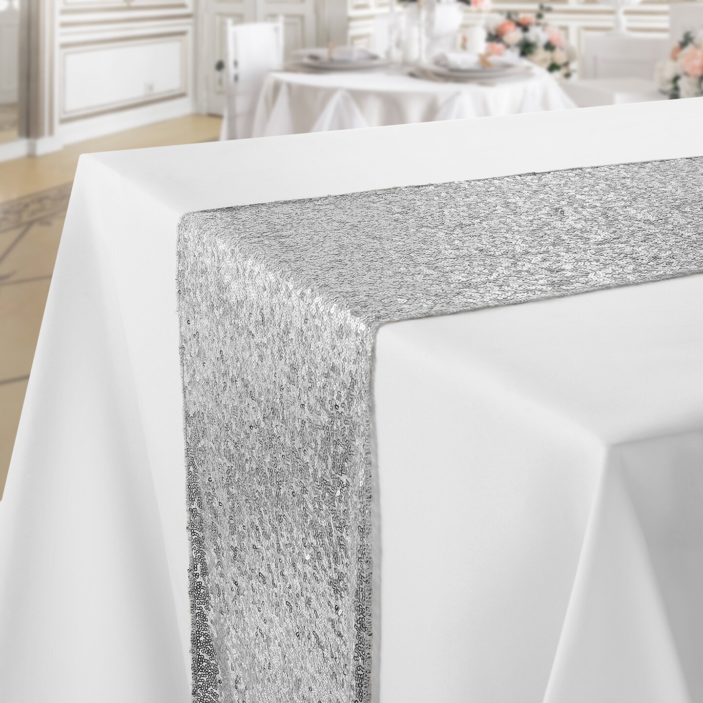 Lann&#x27;s Linens Sequin Tablecloths, Overlay Covers and Table Runners