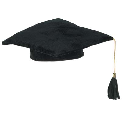 Plush Graduate Cap, Black