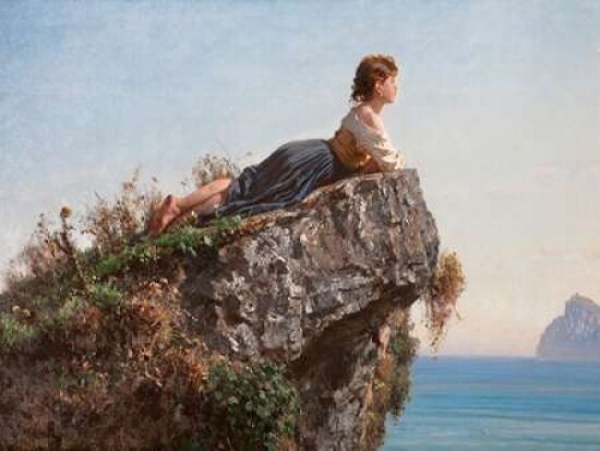 La fanciulla sulla roccia a Sorrento Poster Print by  Filippo Palizzi - Item # VARPDX3AA3064