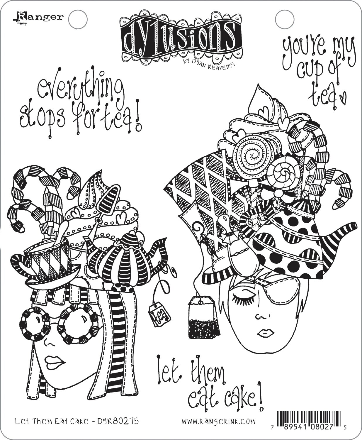 Dyan Reaveley's Dylusions Cling Stamp Collection-Let Them Eat Cake