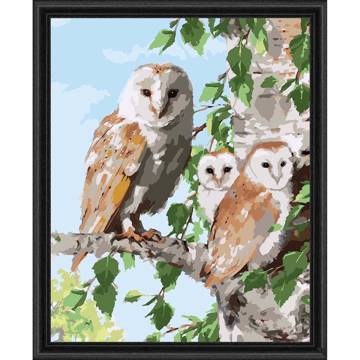 Herrschners Barn Owl Family Paint by Number Kit Michaels herrschners-barn-owl-family-paint-by-number-kit-michaels