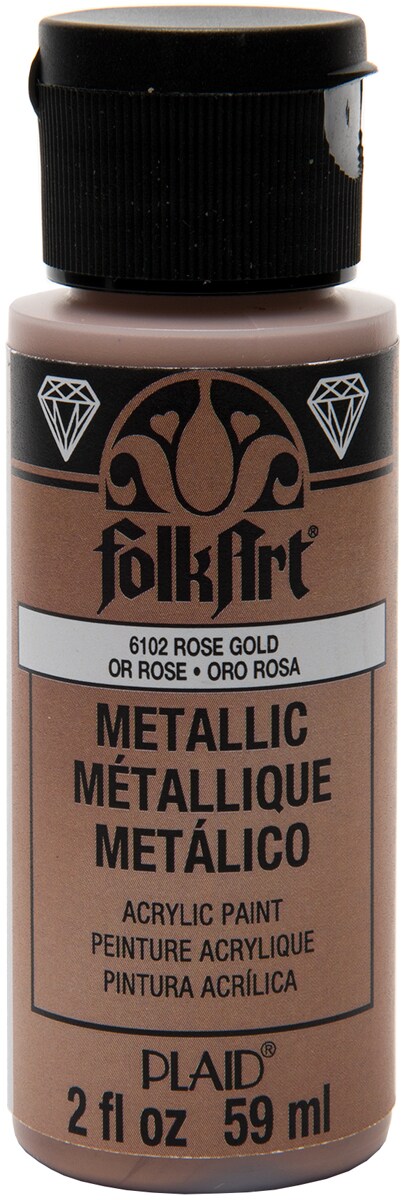 FolkArt Metallic Acrylic Craft Paint, Pure Gold, 2 fl oz