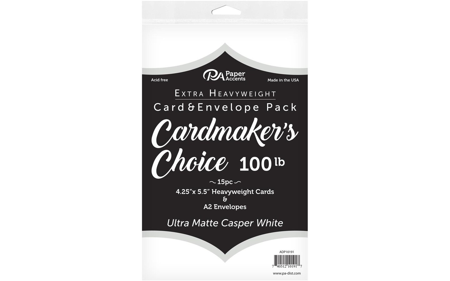 PA Paper Accents Crdmkrs Cardmakers Choice Card&#x26;Env 100lb Matte Casper (15 Piece), None