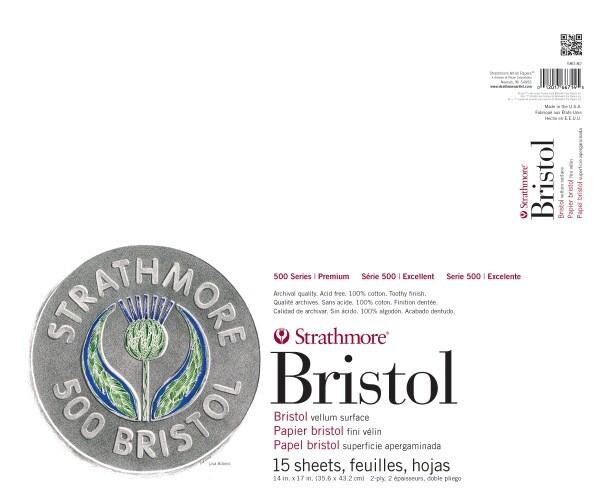 Strathmore Bristol Vellum Paper Pad 14&#x22;X17&#x22;-15 Sheets