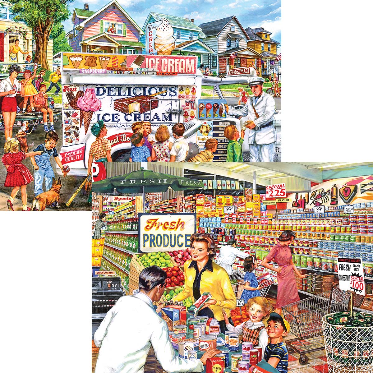 Rose Art Ice Cream &#x26; Super Market, Set of 2 Jigsaw Puzzle
