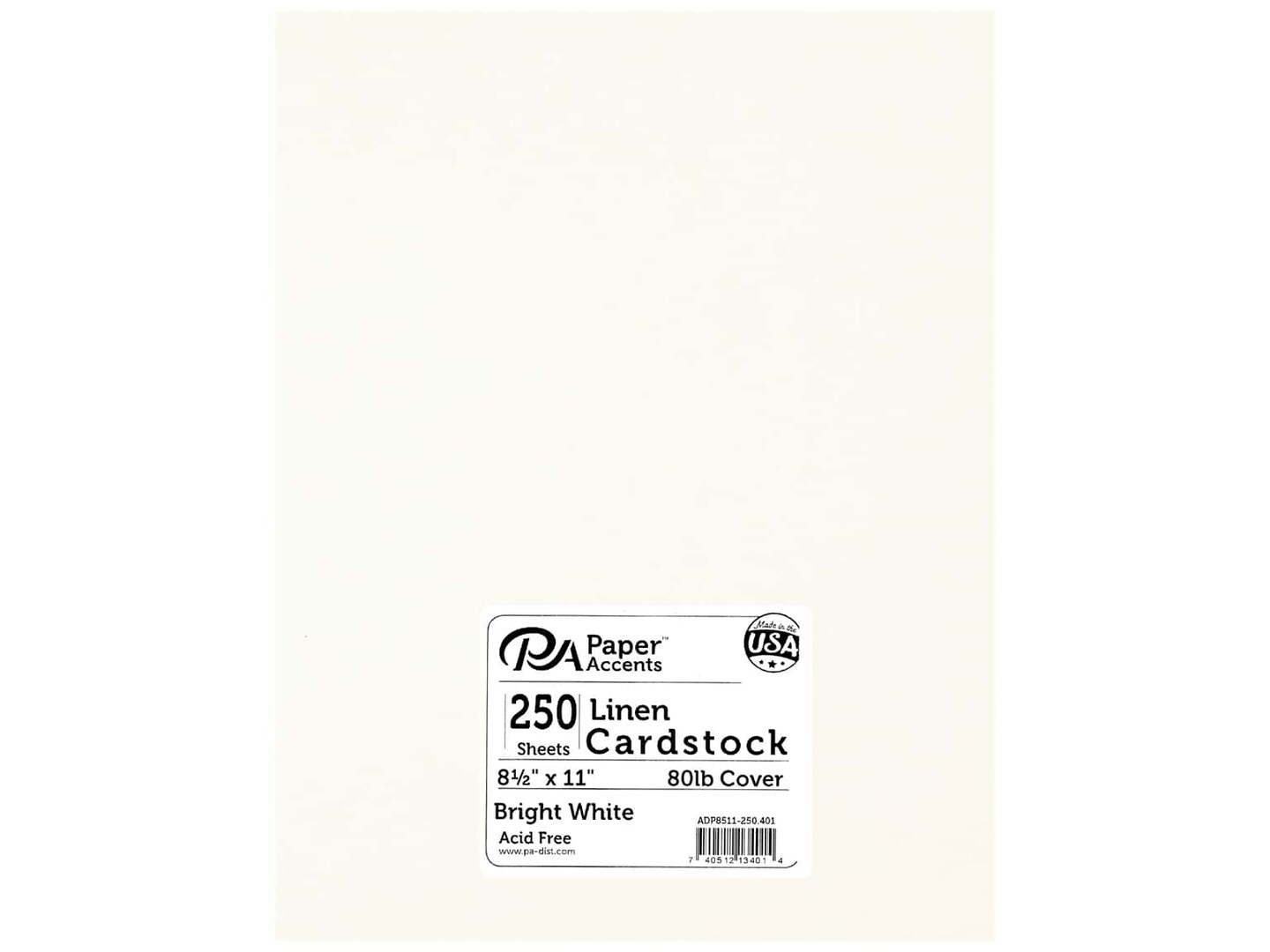 Paper Accents Linen Cardstock - 8 1/2 x 11 in. - #401 Bright White 250 pc.