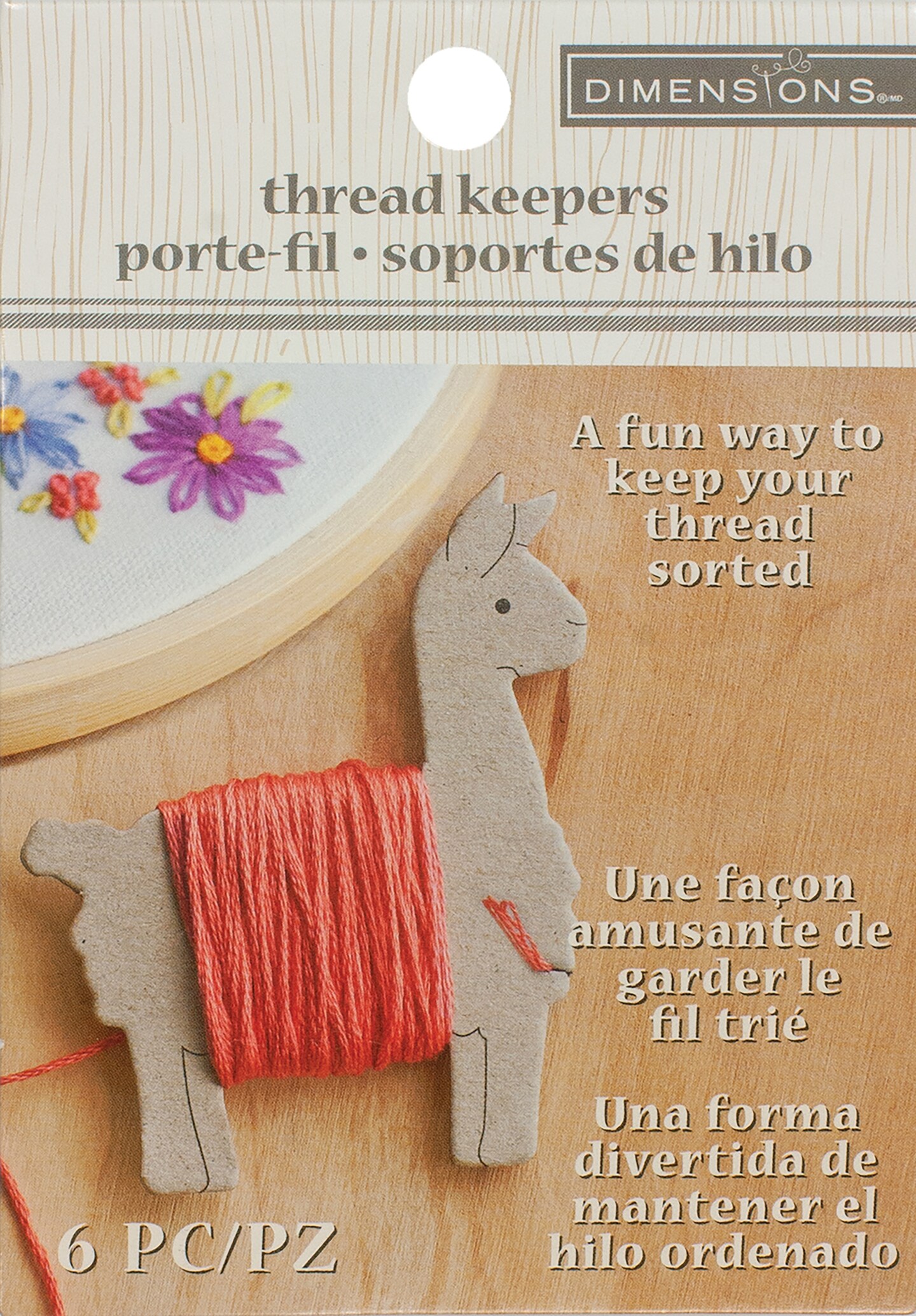 Dimensions Floss Keeper 1.5&#x22;X2.75&#x22; 6/Pkg-Llama