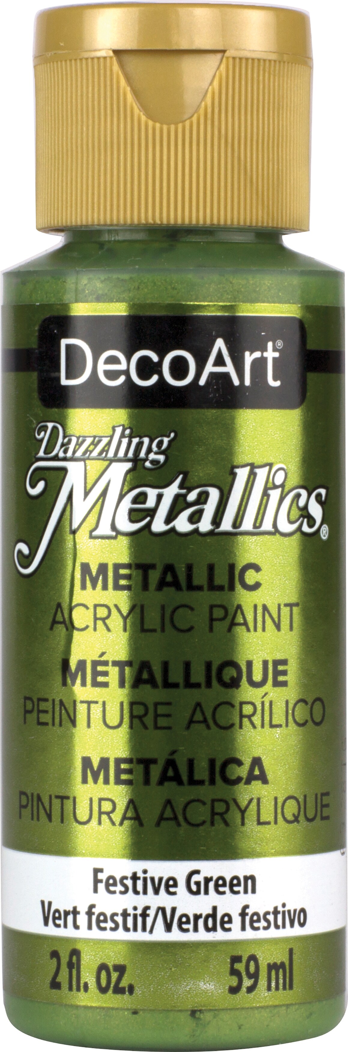 Decoart Dazzling Metallics Acrylic Paint 2Oz Festive Green Michaels   16229692055177 