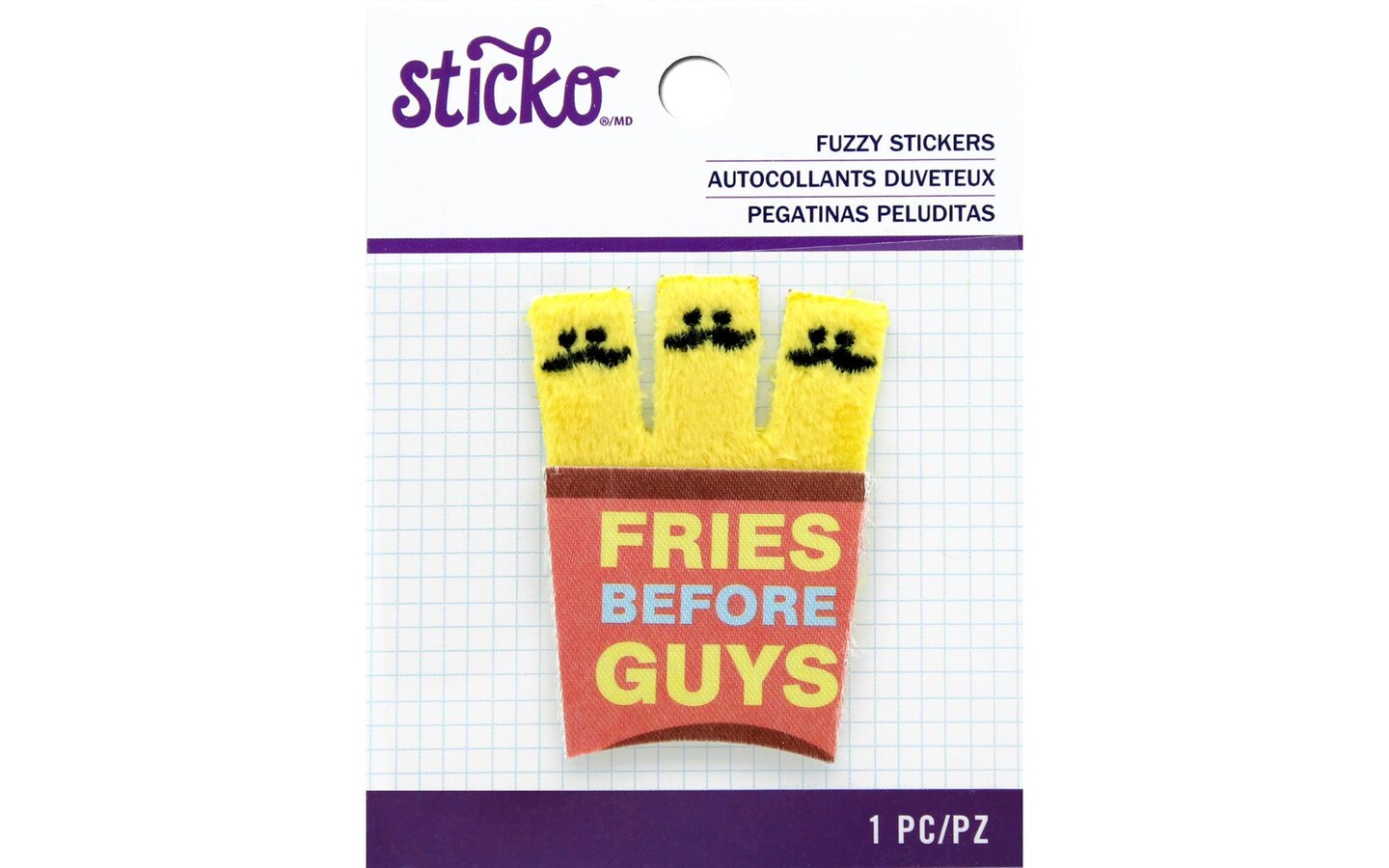 EK Sticko Sticker Fuzzy Mustache Fries