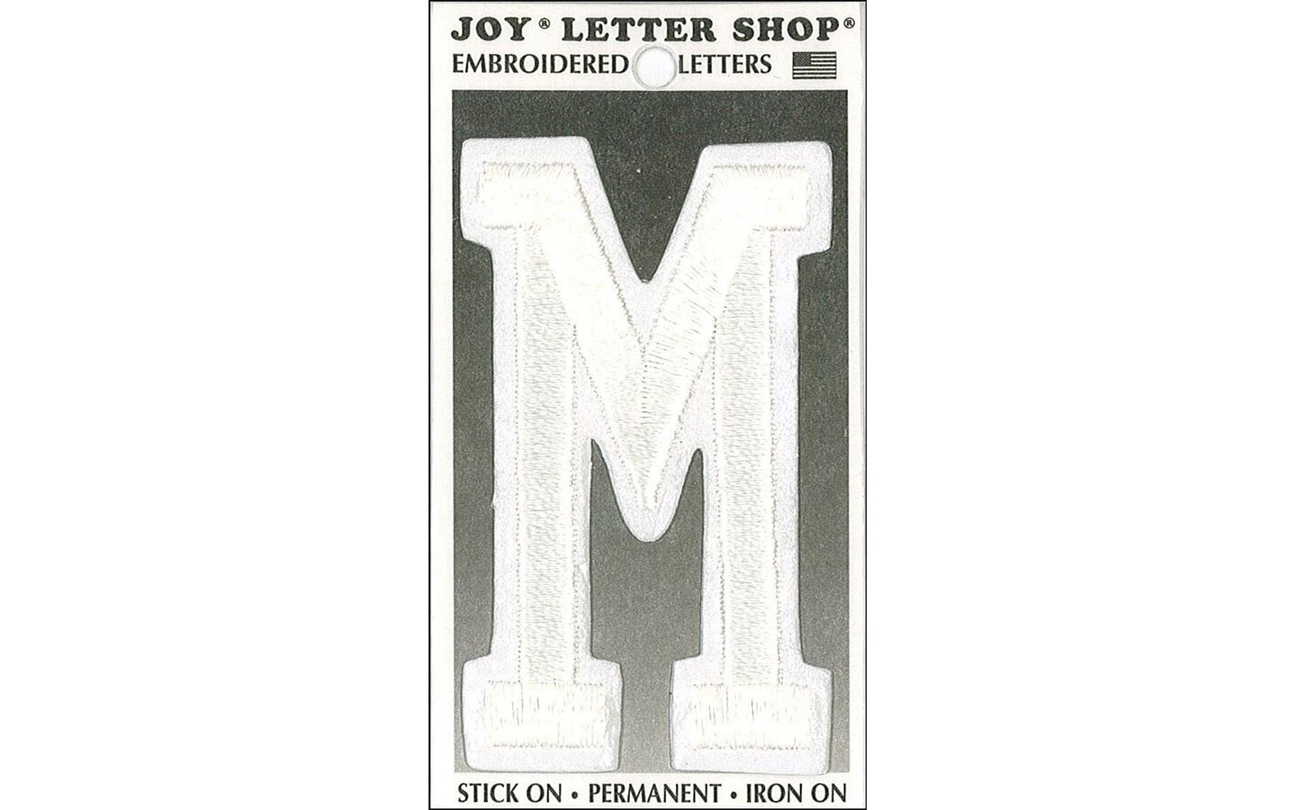 Joy Applique Letter Iron On Varsity 3" White M | Michaels