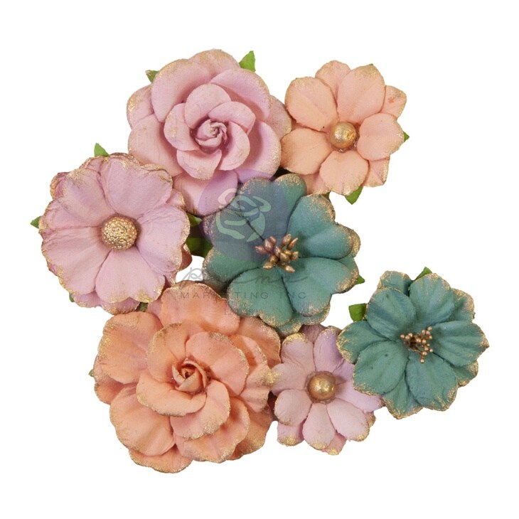 Prima Marketing Mulberry Paper Flowers-Powerful/Indigo