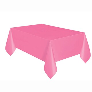 12 Tovaglie In Plastica Rosa Shocking - 1,37 X 2,74 M - Proteggono Il Tavolo - Riutilizzabili E Facili Da Pulire