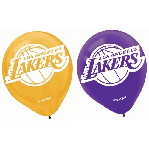 12&#x22; Los Angeles Lakers Balloons 6 CT