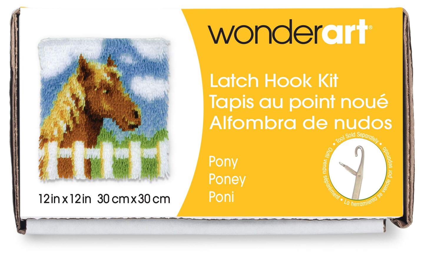 Wonderart Latch Hook Kit 12&#x22;X12&#x22;-Pony